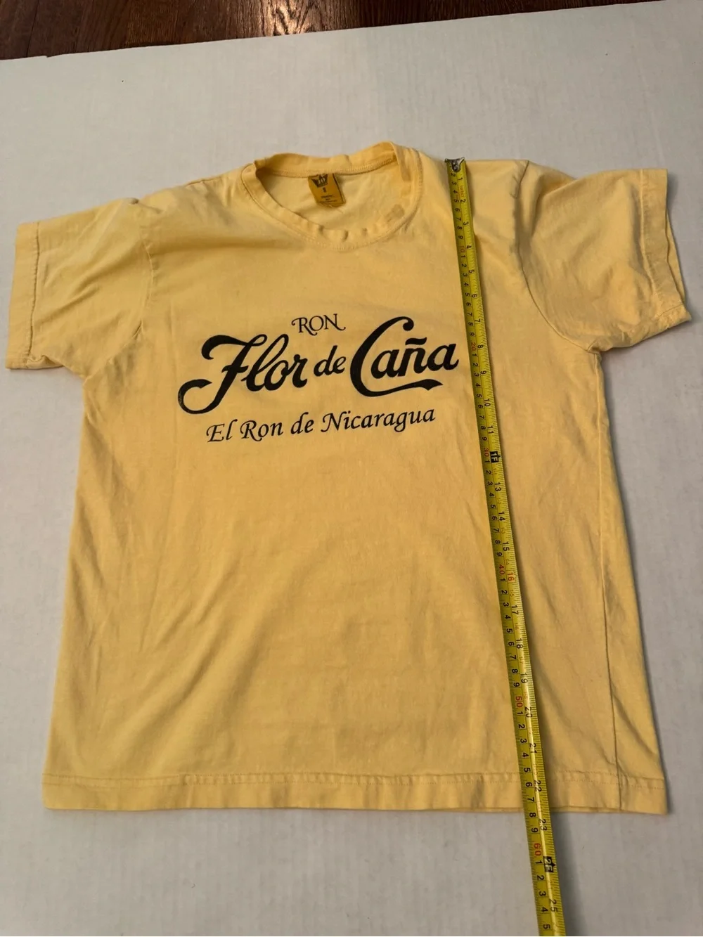 Flor de Cana Vintage Yellow Logo Short Sleeve Tee - Women - Picture 7 of 10